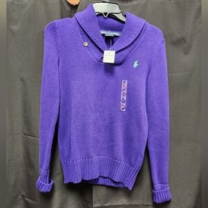 NWT Ralph Lauren Sport purple small cotton sweater
